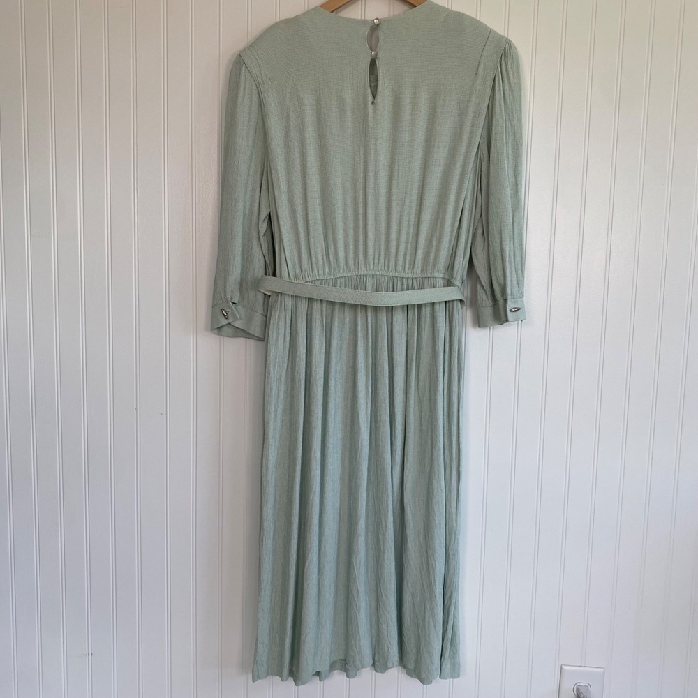 Lady Carol Womens Vintage 90s Modest Midi Dress Size 18 XL Secretary Belted - Picture 5 of 12
